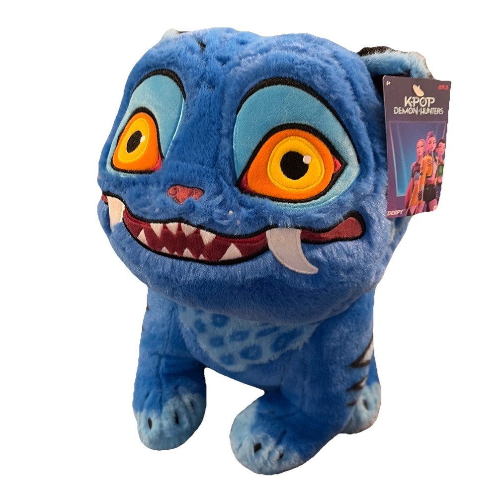 K-Pop Demon Hunters Derpy Plush 12in Blue Tiger Jazwares Netflix NWT